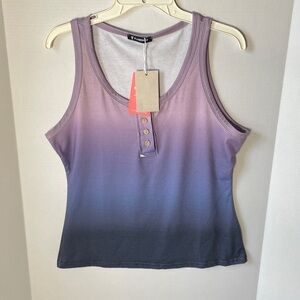 Flamingo Juniors XL Elegant Ombre Purple Tank Top NWT